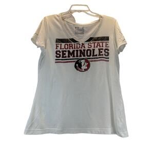 Under Armour FSU Graphic V-neck Tee women sz L